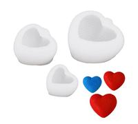 BAOFUYA Moule en Silicone en Forme de Cœur, Plusieurs Tailles, Fournitures Artisanales pour Chocolat et Savon, pour Four, Micro-ondes et Congélateur
