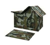 BAOFUYA Niche Chauffante Indestructible pour Chat, Grand Espace, isolé, Résistant aux Intempéries, Lit D'abri pour Chat Extérieur, Fenêtre de Cour de Grange Errante (Maison pour extérieure)