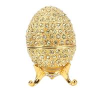 BAOFUYA Oeuf de Fabergé Peint à la Main Oeuf de Fabergé Vintage Oeuf de Fabergé émaillé avec Diamants Brillants pour Boîte à Bibelots D'oeufs de Pâques