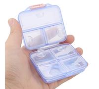 BAOFUYA Organisateur de Pilule de Voyage, 7 Grilles Boîte à Pilules Quotidiens Portables, Mini-rangement Bonbons Bijoux avec Blaret-rouge, Bleu, Rose, Gris, Facile à Transporter Cas Voyage (BLUE)