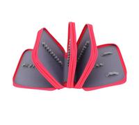 BAOFUYA Oxford 72 Slots 4 Compartiments Crayon, Conception de Couleurs Pure Facile à Garder Le Sac Enveloppe de Pochet Crayon endurant pour Un Stylo Gel et Plus (Noir) (Rose Rouge)