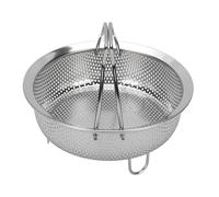 BAOFUYA Panier à Vapeur en Acier Inoxydable 304 avec Poignée Pliable, Pieds Surélevés, Support de Cuisson perforé pour Cuiseur à Riz, Marmite, Cuiseur électrique, Légumes, Boulettes, œufs (Grande