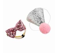 BAOFUYA Pet Cat Cat Dog Birthday Capes Coat-Coiffure Bowknot -Costume, Facile à Porter Un Groupe élastique Doux, pour Une Séance Photo de Balle de Robe, Couleurs Mignonnes (Pink)