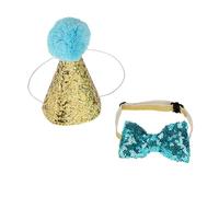 BAOFUYA Pet Cat Cat Dog Birthday Capes Coat-Coiffure Bowknot -Costume, Facile à Porter Un Groupe élastique Doux, pour Une Séance Photo de Balle de Robe, Couleurs Mignonnes (Blue)