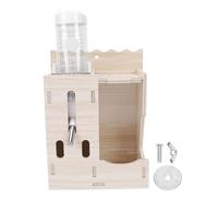 BAOFUYA Porte-Bouteille d'eau en Bois pour Hamster, Base Lestée 2 en 1, Bouteille d'eau Suspendue pour Gerbille Hérisson