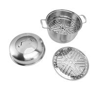 BAOFUYA Pot de Vapeur avec des Poignées sur les Deux Côtés Cuisineur à Vapeur à Couloirs Cuisinier avec un Couvercle en Verre Fougueux Idéal pour les Maternels, les Légumes et les Fruits de Mer (2