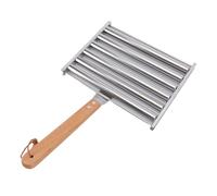 BAOFUYA Rouleau à Hot-Dog, Gril à Hot-Dog de 5 Capacités avec Poignée en Bois, Accessoires de Grillade pour Chiens Cuits Uniformément à L'intérieur ou à L'extérieur