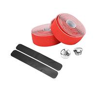 BAOFUYA Ruban de Guidon en Cuir PU Anti-glissement - Ruban de Guidon à Vélo de Route Respirant pour une Conduite Confortable (rouge)