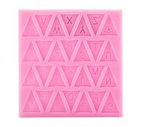 BAOFUYA Silicone Chocolate Moule Creative Letter Flag Cake Decorating Tool for Fondant Baking Pink 10.4 Cm * 10,9 Cm * 0,7 pour les Amateurs de Cuisson