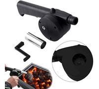 BAOFUYA Souffleur à Air Manuel 25cm, Soufflet à Manivelle pour BBQ Feu (A) | Outil de Camping Portable, Corps en ABS avec évents Métalliques, Poignée Amovible, Sortie Résistante à la Chaleur, pour