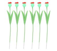 BAOFUYA Station d'eau d'abeille 6 Pcs, Bol de Bain de Mangeur de Colibri à Fleurs en Caoutchouc Souple pour Décoration de Terrasse du Jardin Extérieur (Pétales Rouges)