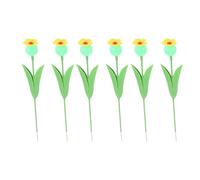 BAOFUYA Station d'eau d'abeille 6 Pcs, Bol de Bain de Mangeur de Colibri à Fleurs en Caoutchouc Souple pour Décoration de Terrasse du Jardin Extérieur (Pétales Jaunes)