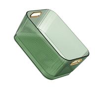 BAOFUYA Tanier de Roulement Acrylique de Bureau Vert Transparent pour Produits de Soins de la Peau, Organisateur de visibilité Légers, adapté aux Cosmétiques, Légers et élégants (S (19.3x13.3x8.2cm