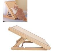 BAOFUYA Tapis à Gratter en Bois pour Chat, Protection de Meubles, Griffoir Incliné avec Hauteur Réglable, Accessoire de Meulage des Griffes