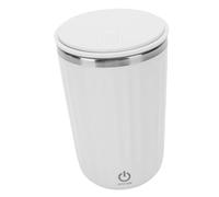 BAOFUYA Tasses Tasse, Mélangeur Magnétique Rechargeable avec Câble USB pour café en Poudre de Protéines de Cacao Couvercle à Bouton-pression Blanc 350 Ml à Agitation Automatique