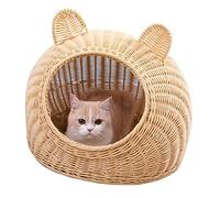 BAOFUYA Tissu Semi fermé à Chat Respirant pour la Maison des Animaux Chauds dans Les Intérieurs Fonctionnels pour Le Jeu et Le Matériau de Couchage: Plastique: Plastique (Beige)
