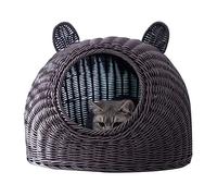 BAOFUYA Tissu Semi fermé à Chat Respirant pour la Maison des Animaux Chauds dans Les Intérieurs Fonctionnels pour Le Jeu et Le Matériau de Couchage: Plastique: Plastique (Café)