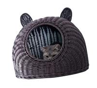 BAOFUYA Tissu Semi fermé à Chat Respirant pour la Maison des Animaux Chauds dans Les Intérieurs Fonctionnels pour Le Jeu et Le Matériau de Couchage: Plastique: Plastique (Café)