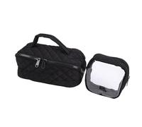 BAOFUYA Trousse de Maquillage Plate, Trousses à Cosmétiques, Plusieurs Compartiments, Petite Pochette Transparente pour Voyage d'affaires, Trousse de Maquillage Plate, à Cosmétiques Portable avec