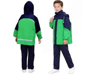 Baogaier Combinaison de Pluie pour Enfant Imperméable Veste et Pantalon Set | 2 pièces Ensembles, Léger, Coupe-vent, Vêtements de Pluie, Pliable, Respirant, pour Vélo Randonnée, Camping, École, 8-14 Ans