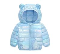 Baogaier Hiver Manteaux Bébé Enfant Fille Garçon Bleu Imperméable Veste à Capuche Poches Chaud Léger Blousons Fermetures éclair Coupe Vent Unisexe d'extérieur Vêtement 2-3 Ans