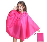 Baogaier Poncho Pluie Enfant, Léger Respirant Filles Garçons RéUtilisable Imperméable Veste à capuche, Unisexe Cape De Pluie Imperméables l'extérieur Vêtements pour 3-5 Ans, Rose