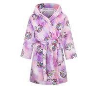 Baogaier Robe de Chambre Filles Peignoir de Bain à Capuche Licorne Arc-en-ciel Pourpre Enfants Doux Pyjamas Vêtements de Nuit Adolescent Polaire avoir Ceinture et Poche Loungewear 6-7 Ans