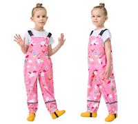 Baogaier Salopette de Pluie Imperméable pour Enfants, Cheval Rose Non doublée Pantalon Coupe-Vent et imperméable Pluie, Fille Anti-Boue Léger Pantalon avec Réfléchissant pour 7 Ans