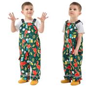 Baogaier Salopette de Pluie Imperméable pour Enfants, Dinosaure Vert Non doublée Pantalon Coupe-Vent et imperméable Pluie, Garçons Anti-Boue Léger Pantalon avec Réfléchissant pour 2 3 Ans