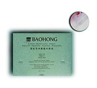 BAOHONG Bloc de papier aquarelle pour artistes (20 feuilles, collées sur quatre bords), 100 % coton, sans acide, 63,5 kg/300 g/m², fournitures d'art aquarelle pour peinture humide, sèche et mixte