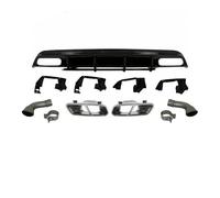 BaoHYeS Diffuseur arrière Noir Brillant A45 AMG avec Pot d'échappement, Compatible avec Les Accessoires de Voiture Mercedes Benz Classe A W176 A200 2013-2018 (Ensemble C)
