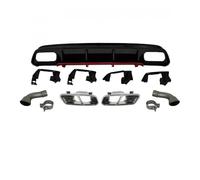 BaoHYeS Diffuseur arrière Noir Brillant A45 AMG avec Pot d'échappement, Compatible avec Les Accessoires de Voiture Mercedes Benz Classe A W176 A200 2013-2018 (Ensemble F)