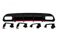 BaoHYeS Diffuseur arrière Noir Brillant A45 AMG avec Pot d'échappement, Compatible avec Les Accessoires de Voiture Mercedes Benz Classe A W176 A200 2013-2018 (Ensemble D)