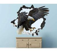 BAOJIAN Stickers muraux Animal aigle action sticker mural décoration enfants smashed 3d autocollant art vinyle