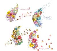 BAOJIAN Stickers muraux Belle plume jardinier Stickers muraux fenêtre verre noël Mural salon chambre d'enfants décoration décalcomanies