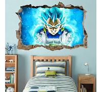 BAOJIAN Stickers muraux Dragon Ball 3d Autocollant Mural Brisé Decal Décoration De La Maison Art Mural