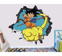 BAOJIAN Stickers muraux Dragon Ball Smashing Sticker mural 3D autocollant décoration vinyle Smash Anime