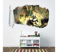 BAOJIAN Stickers muraux Link Zelda 3d trou déchiré sticker mural sticker art déco énorme