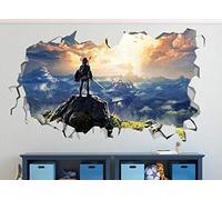 BAOJIAN Stickers muraux personnalisés 3D Legend of Zelda vue paysage Wii, PVC imperméable, Multicolore, Style Cartoon, Pour mur, verre, céramique, meuble, miroir, voiture
