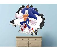 BAOJIAN Stickers muraux Sonic action sticker mural décoration enfants smashed 3d autocollant art vinyle