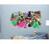BAOJIAN Stickers muraux Splatoon Sticker mural samshed Smash autocollant décoration vinyle mural 3d chambre d'enfants