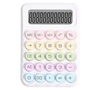 baojielai Calculatrice colorée à 12 chiffres avec écran LCD - Grand bouton - Mise en veille automatique - Clavier mécanique - Pour bureau, école