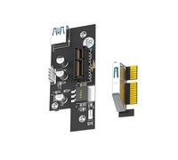 baojielai Carte élévateurs PCIE 1X vers 1X 15Pin Power LED Indicateurs avec Adaptateur Convertisseur de Pied Magnétique pour Extenseur PCIE Extenseur Minière