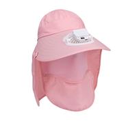 baojielai Chapeau de ventilateur de refroidissement rechargeable par USB avec tour de cou amovible, grande batterie, chapeau de pêcheur respirant pour la pêche et la randonnée, rose, as the pic show