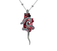 baojielai Collier vintage avec pendentif serpent en forme de cœur gothique - Chaîne réglable - Accessoire romantique sombre, as the pic show, Métal, Pas de gemme