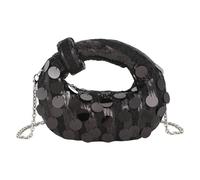 baojielai Élégant sac de soirée scintillant avec doublure pratique et sangle réglable en chaîne pour les fêtes, Noir , 20x7.5cm