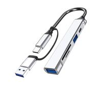 baojielai Hub USB C + USB 5 ports répartiteur USB multiport câble de données étendu, adaptateur de carte mémoire pour PC, claviers, ordinateurs portables, souris