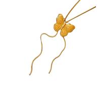 baojielai Long collier à chaîne avec pendentif papillon et glands réglables pour femme, mariage, fête, The rope is about 100cm long, Métal