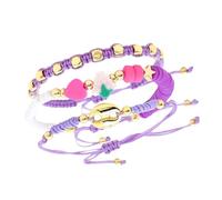 baojielai Lot de 3 bracelets de perles de style ethnique avec perles en verre nez de cochon et breloque fruits en argile pour femme, as the pic show, Perles en céramique douce, Pas de gemme