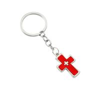 baojielai Porte-clés élégant en forme de dopamine avec pendentif double crucifix - Décoration légère pour un usage quotidien, Re., as the pic show